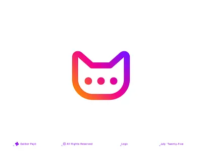 Cat chat logo concept animal branding cat chat chat bubble communication cute graphic design icon illustration internet logo media minimal modern pet podcast saas symbol talk