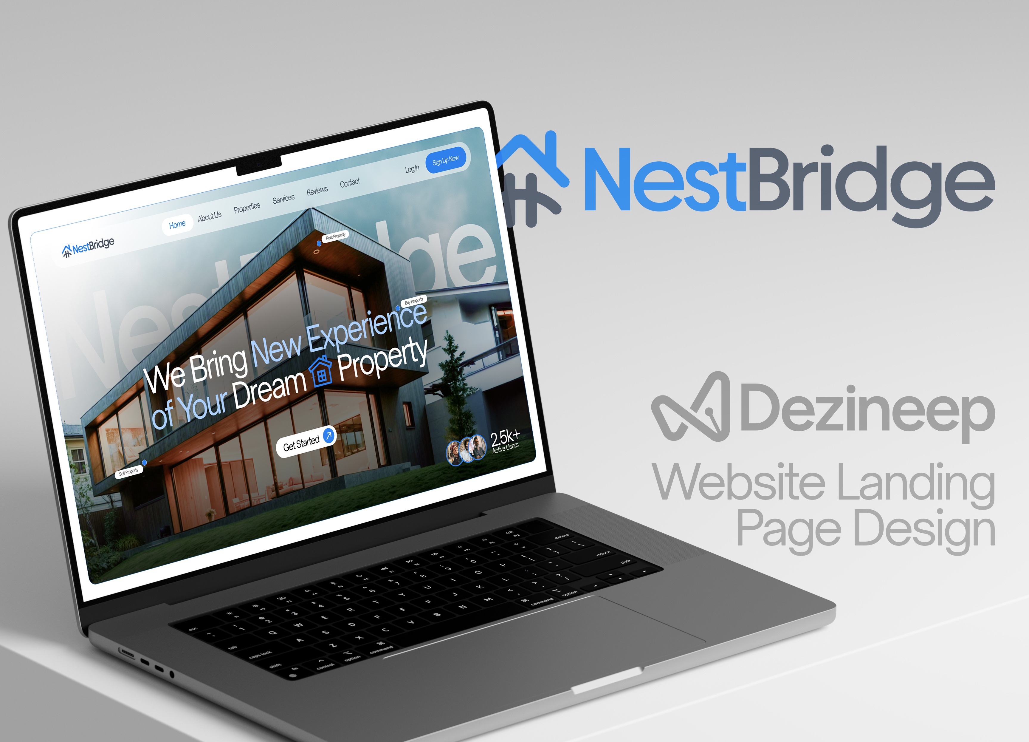 Example of Website Landing Page Design with Animation | Real Estate Website