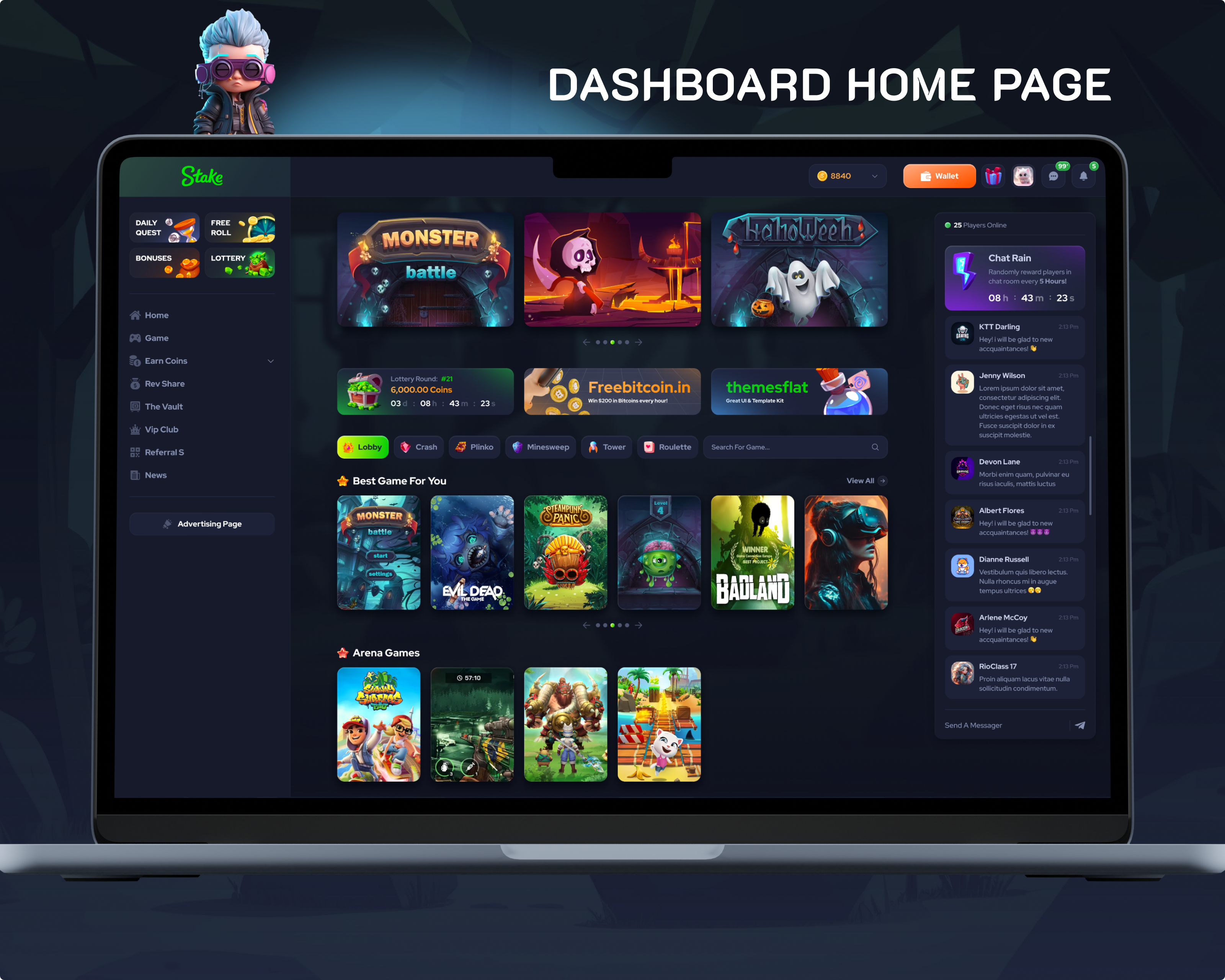 Example of Gambling Website (Desktop + Mobile) 