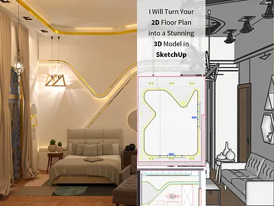 Turn Your 2D Floor Plan into a Stunning 3D Model in SketchUp 3d floor plan 3d modeling 3d render arch viz architectural visualization design inspiration digital architecture floor plan home design interior design minimal design modern architecture real estate design sketchup space planning