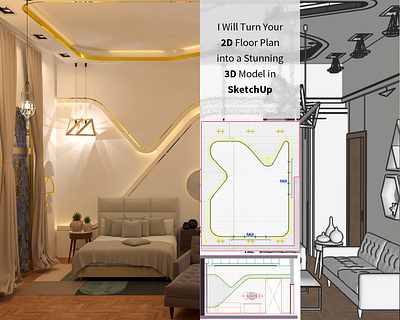 Turn Your 2D Floor Plan into a Stunning 3D Model in SketchUp 3d floor plan 3d modeling 3d render arch viz architectural visualization design inspiration digital architecture floor plan home design interior design minimal design modern architecture real estate design sketchup space planning