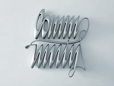 Community Lettering Y2K Chromecore ae aesthetic ai chrome chromecore community graphic design handlettering identity lettering logo logotype metallic script silver type typography y2k