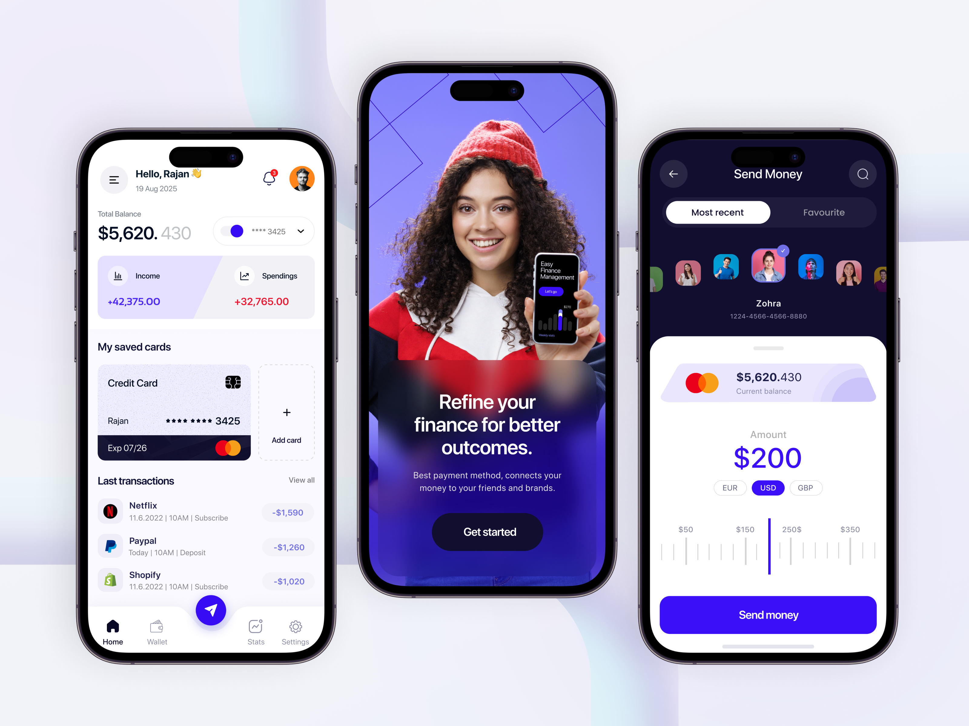 Finance Management Mobile App Design app application banking finance fintech app income invoice minimal app design mobile money management money transfer savings transaction ui user interface ux