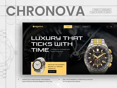 CHRONOVA – Craft. Time. Legacy. branding ecommerce ui ecommerce website elegance home page landing page luxury luxury ecommerce online shop ui ui design uiux ux ux design watch watches web design webdesign website website design