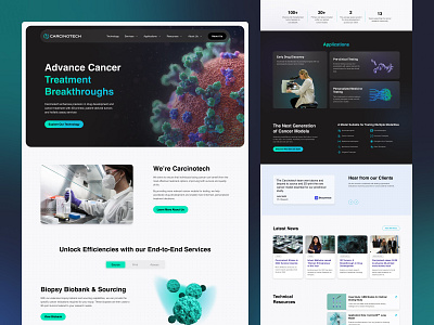 Biotech research | Website bio biotech blue dark design desktop gradient green light mode sciences ui web design website