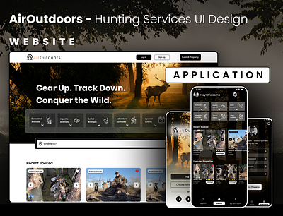 AirOutdoors - Huntings Services Web & App UI Design app website app design app layout app user interface hunting app ui hunting website ui prototyping ui ui ux ui ux design user interface website layout wensite user interface