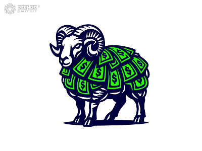 Money Ram Logo branding cash sheep creative animal logo dollar sheep financial logo investment branding logo luxury mascot modern brand symbol money ram logo money themed design rich animal mascot