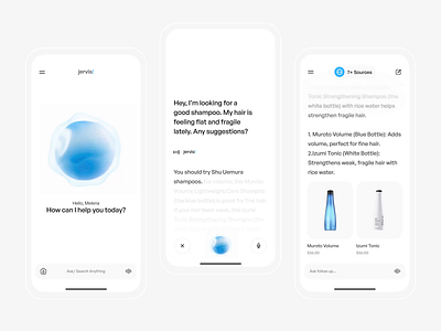 AI Assistant Mobile App ai animation app artificial intelligence assistance chat gpt clean google grok ios app mobile app motion graphics orb search ui user experience user interface voice