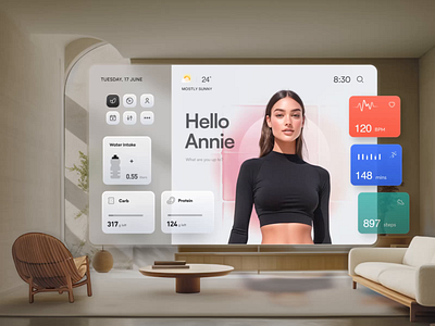 AR Smart Living Dashboard Concept ai asistant arxr clean dashboard minimal spatial ui ui ux