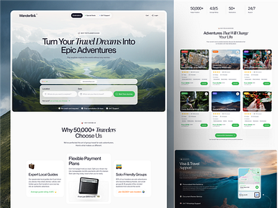 Wanderlink - Platform Booking Website adventures booking app interfacedesign journey app landing page logo marketplace opentrip platform app productdesign saas travelcommunity ui ui ux ui visual design uiuxdesign uxcasestudy uxresearch website