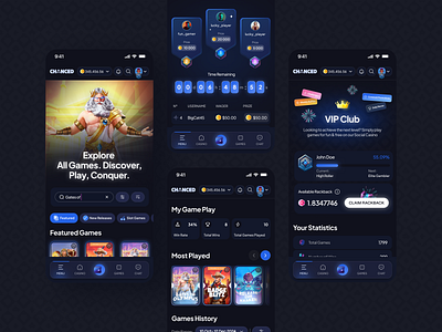 CHANCED - Casino App Design app design betting casino mobile design crypto ethereum gambling gambling app design gambling mobile design jackpot lottery mobile app design online casino roulette slots staking