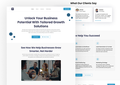 Business Growth Website branding business growth website designinspiration home page design landing page landing page design responsive design ui design user experience user interface user research ux design uxui web design website design