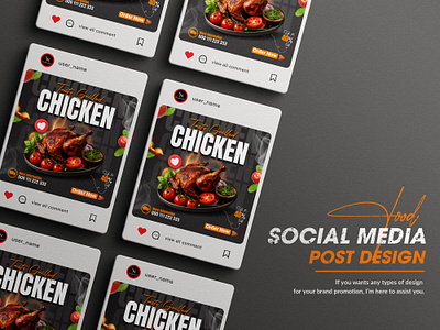 Food Social Media Post Design branding corporate design food graphic design illustration social media social media post design templet vector
