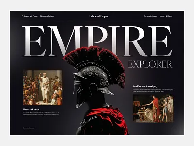 Historical Website UI Concept ancientworld black cinematicdesign concept culturalheritage dark history museumui ui uiux ux web design webdesign website