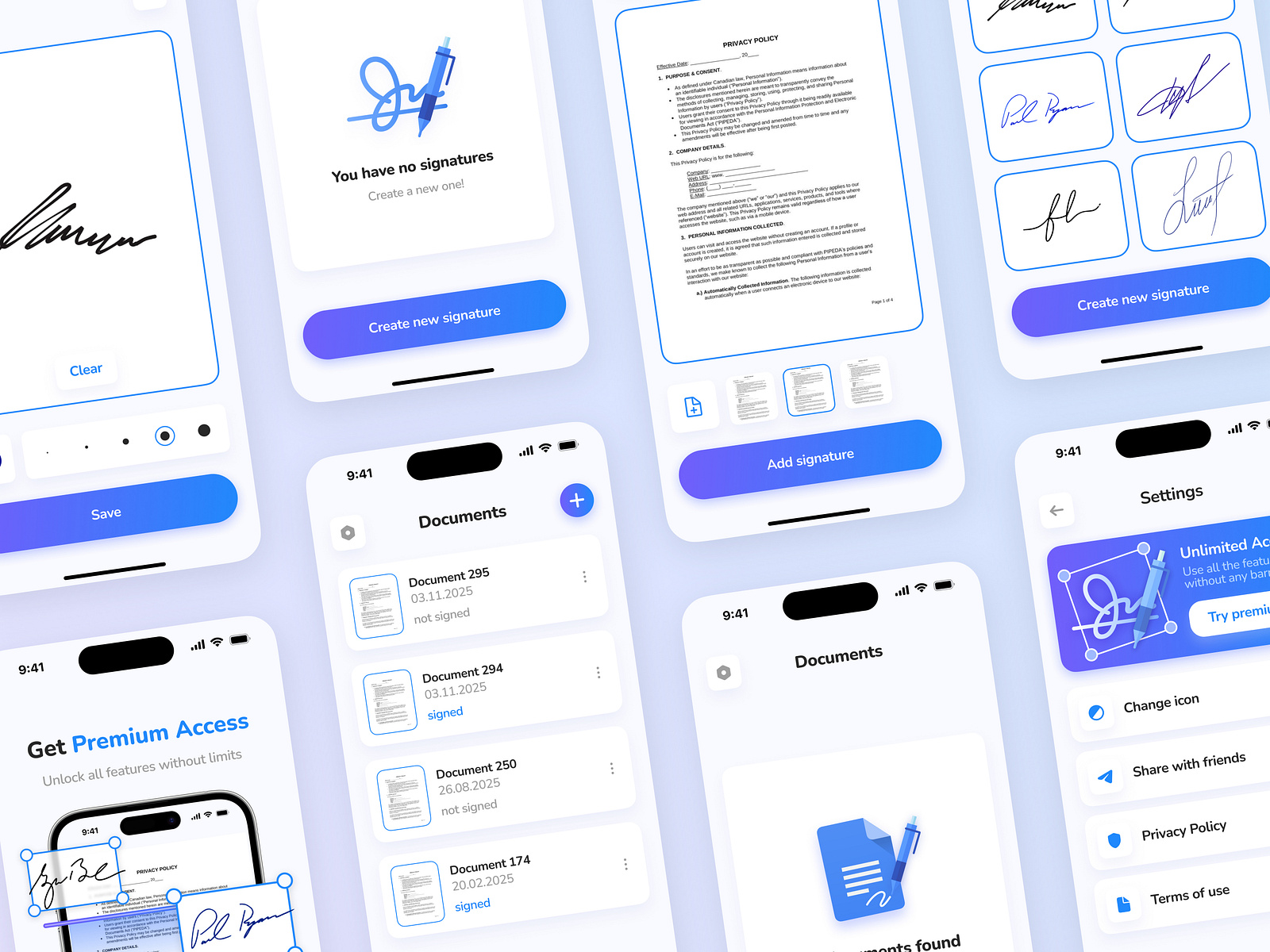 Signature app | Mobile app design by Mari Kuro on Dribbble