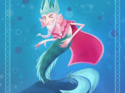 Koschei the Immortal (Merman) 2d art art commission book cover illustration brand character branding cartoon character character design character development characters children illustration childrens book colorful digital art digital drawing fairy tale illustration mascot packing design stylized