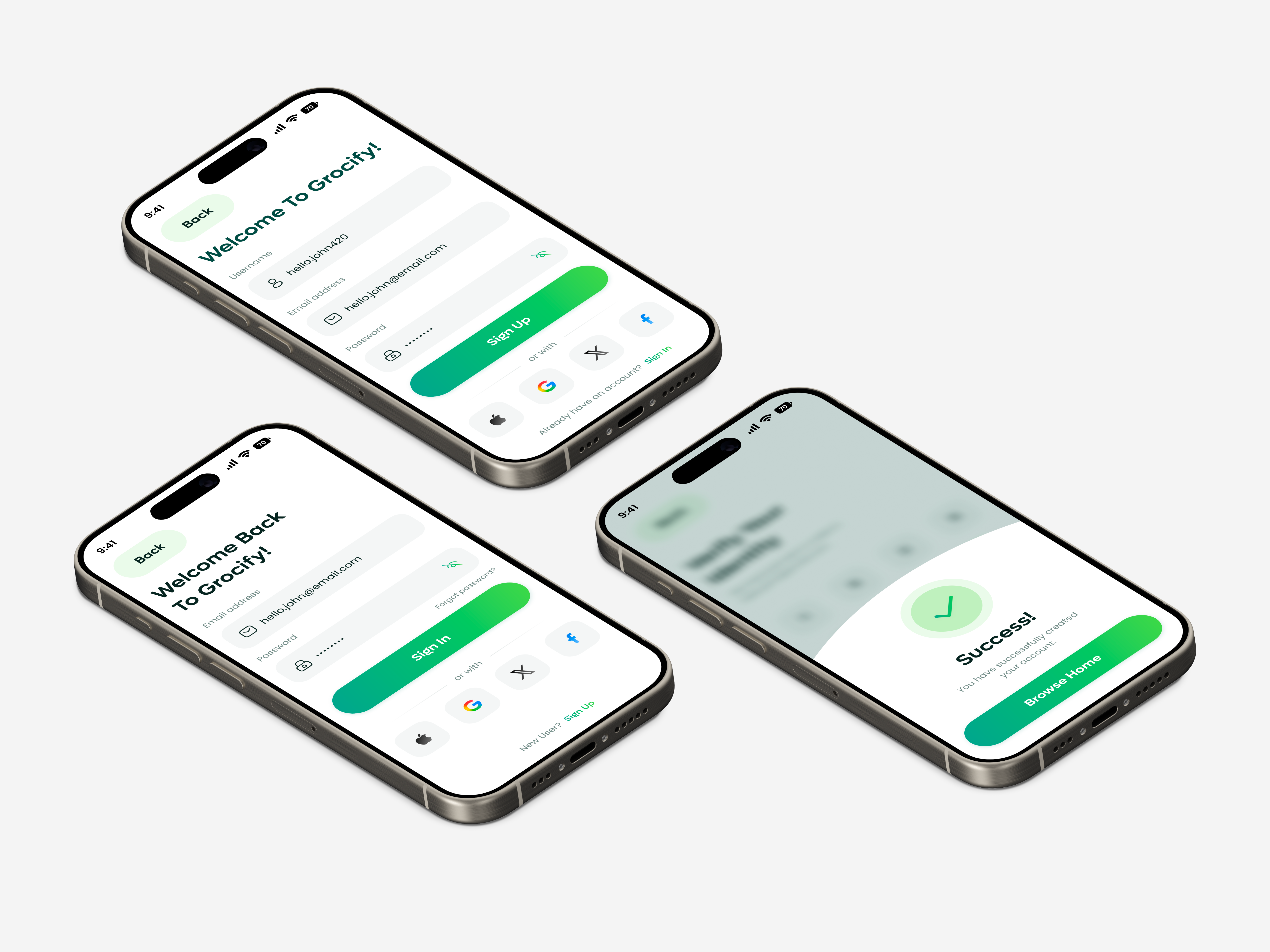 Grocery Mobile App - Login / Sign Up Screen app flow app onboarding app ui branding design veli food app design grocery app design login screen minimalist design mobile app design mobile ui modern ui responsive design shoyeb signup screen ui design user experience user interface user onboarding ux design