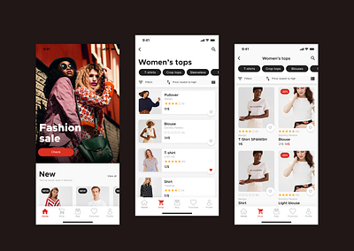 Sleek, Stylish & User-Centered Shopping Experience app design app interface clean design clothing app dribbble shots ecommerce app fashion app fashion mobile fashion ui minimal ui mobile shopping mobile ui modern ui online store product card product listing responsive design shopping app uiux design user experience