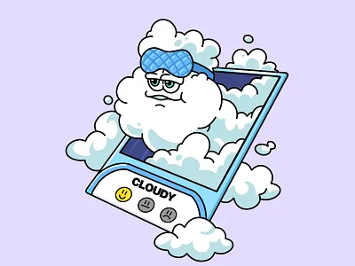 Cloudy Cartoon Mascot animation branding cartoon cartoon character character card cloud creature design graphic design illustration logo mascot cartoon procreate ui