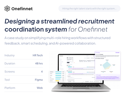 AI-powered talent recruitment system | UX-UI Assignment ai ai assistant ai powered case study clean collaboration dashboard design figma hiring hr tech modern platform rating recruitment score software ui ux website