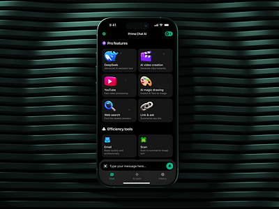 UI/UX Design for Prime Chat AI Mobile Assistant ai ai workflows app artificial intelligence assistant bot chat chatbot chatbot design mobile mobile assistant task automation