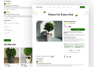 Plants E-commerce Website branding designinspiration e commerce web site figma design landing page design plants plants website ui design user experience user interface user research ux design web design website design