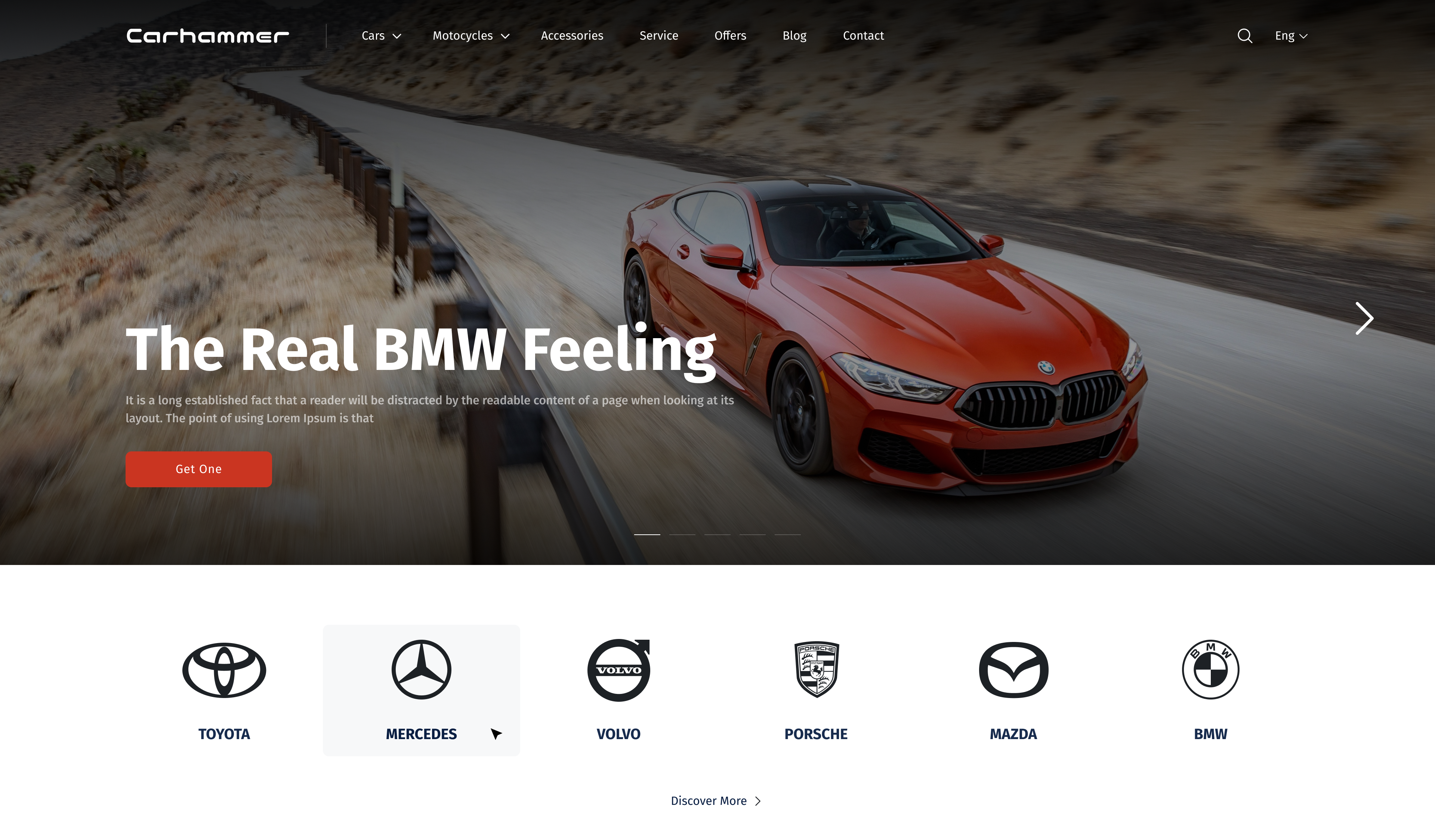 Carhammer Landing bmw branding car cars design landing landing page shot ui ux