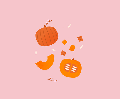 Autumn Core autumn cut fall illustration pieces procreate pumpkin seed texture
