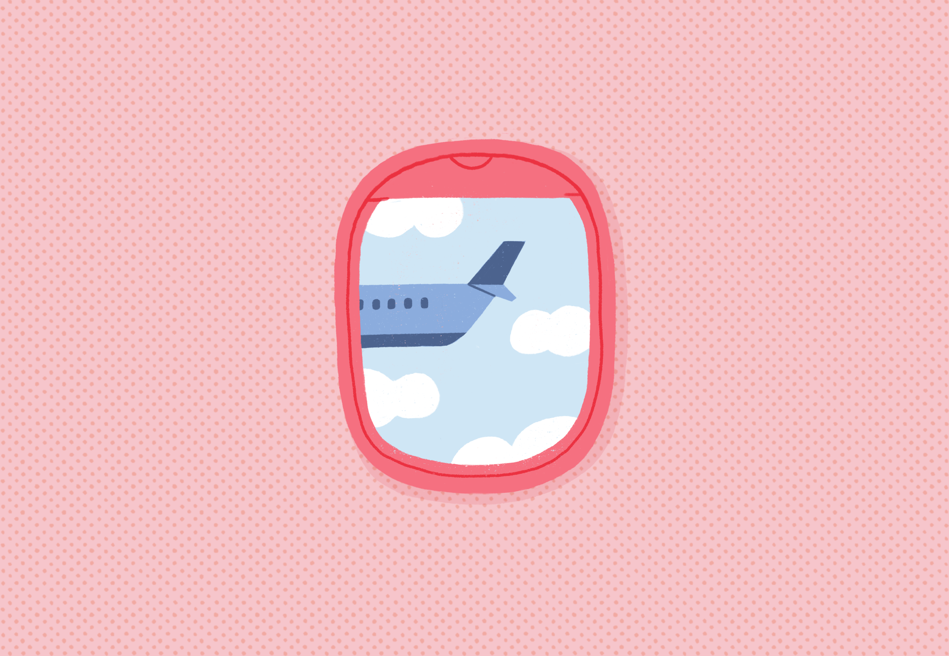 Loop airplane clouds flight illuminator illustration plane procreate sky texture view window