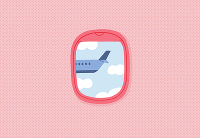 Loop airplane clouds flight illuminator illustration plane procreate sky texture view window