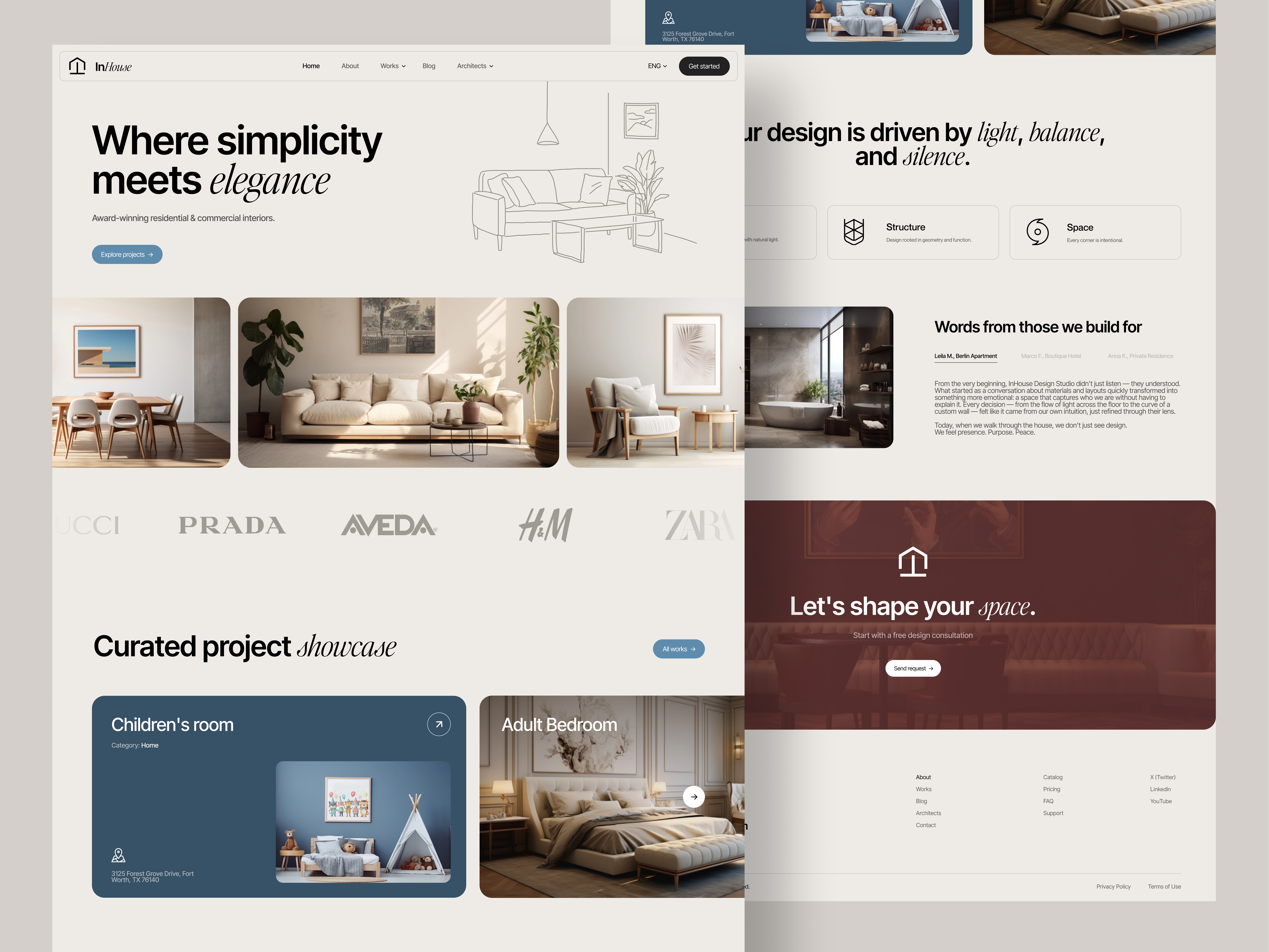 Architecture Meets Emotion — Web Concept for InHouse architecturedesign branding cleanui creativeportfolio designinspo digitalidentity dribbbleinspiration figmadesign interactiondesign interiordesignstudio minimaldesign uxuidesign webdesign websitedesign