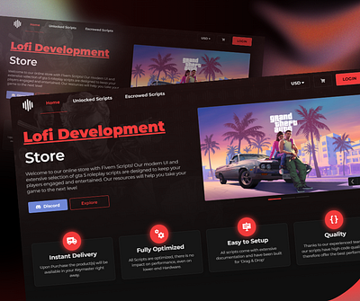 FiveM script Tebex store design buycraft coding design development figma fivem fivem template game gaming design scripts shop store tebex