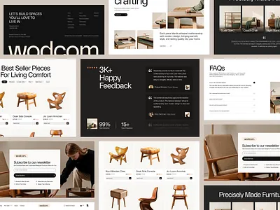 Wodcom - Furniture E-commerce Website ecommerce framer furniture homepage landingpage minimal uidesign uiux user interface website