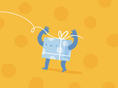Give Yourself a Present bow character gift illustration present procreate texture
