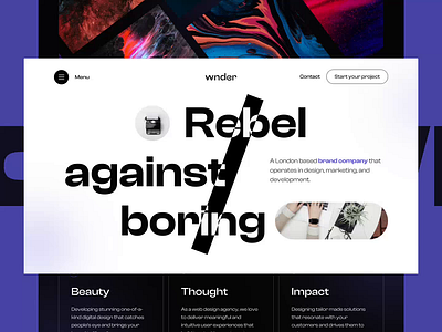 Digital agency - Wnder (corporate site) about page corporate digital agency home page digital landing minimalism minimalistic ui website