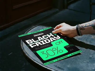 Black Friday Frenzy - Bold Typography & Neon Vibes black black friday black vibes clean neon promo sale