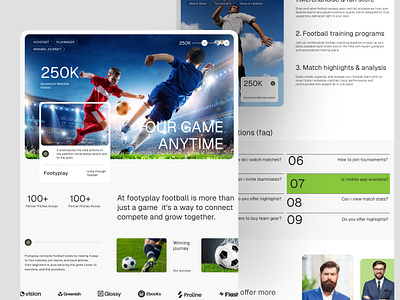 Footify- Sports Website agency website branding business website creative design design foodball website graphic design luxury design modern design sports website ui ui ux design