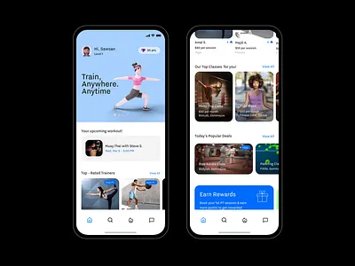 Peak - Fitness App bookingapp fitnessapp homescreen mobileapp onboarding flow personal trainer app ui uiux workout app