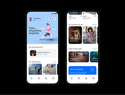 Peak - Fitness App bookingapp fitnessapp homescreen mobileapp onboarding flow personal trainer app ui uiux workout app