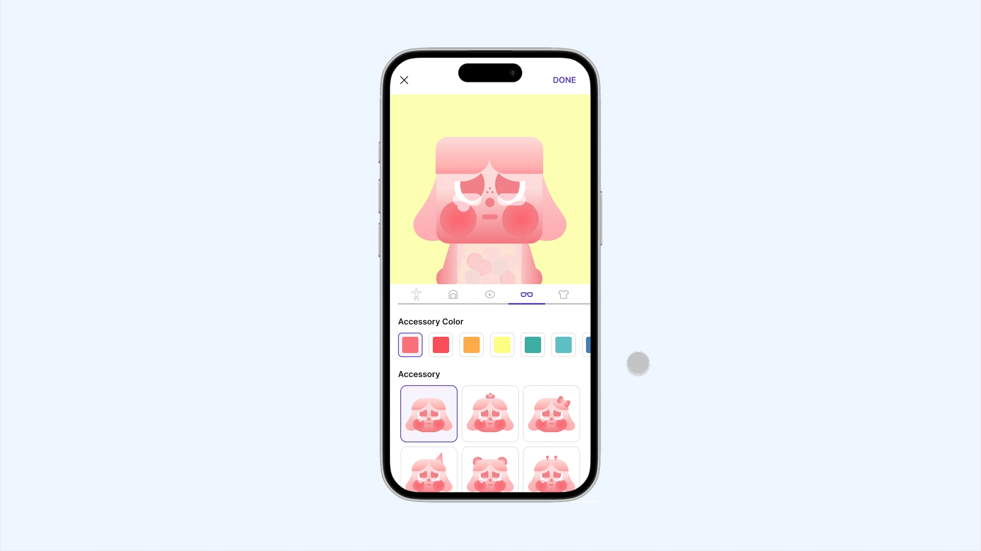 Avatar Creator for POP MART Cry Babies-Inspired Game animate animation app avatar branding character create cry baby design game interaction mobile motion motion graphics pop mart ui user experience user interface ux