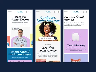 Smilix | Dental Mobile Website Design dental dental logo dental website doctor website health health website healthcare home page homepage landing page medical medical care medical website design mobile website modern website web design web design inspiration website design website redesign