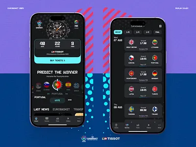 Eurobasket 2025. Countdown & Games' schedule basketball buy tickets euroleague mobile app sports ui