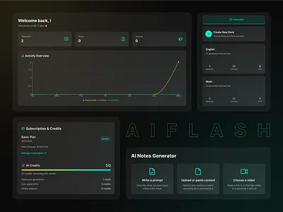 AIFlash: AI-Powered Flashcards aiflash branding figmadesign flashcards learningtool productdesign uidesign uiux