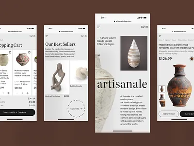 Marketplace Mobile Website Design for Handcrafted Goods ecommerce website design marketplace mobile ui mobile ux mobile website modern website ui design ui ux design web design web interfaces website design
