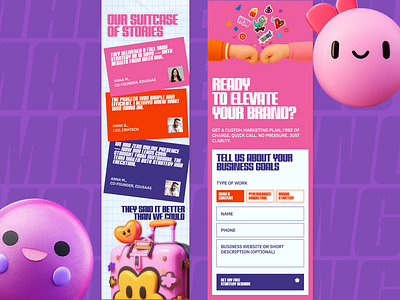 Branvia mareting - review, form 3d branding bright brutalism creativity design illustration marketing marketing agency minimalism mobile version ui uiux webdesign website