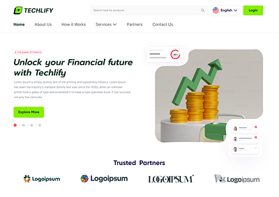 Finance Banner UI banner branding graphic design hero section ui ux website