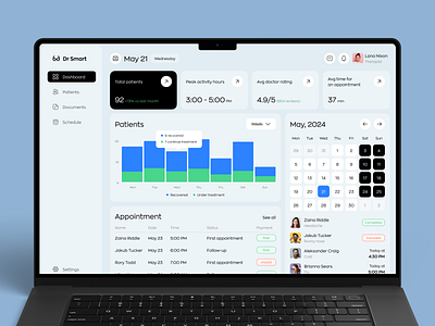 Healthcare Patient Portal Web Dashboard custom enterprise software healthcare medical app modern dashboard ui design ui ux design web app web application design web design web design inspiration web ui