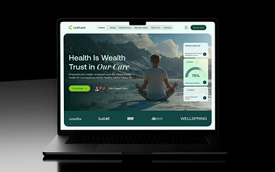 Leafcare Mental Health Website Animation Design fitness leafcare website design meditations website design mental health app mental health website design mindful website design selfcare website design sleep anxiety website wellness website design