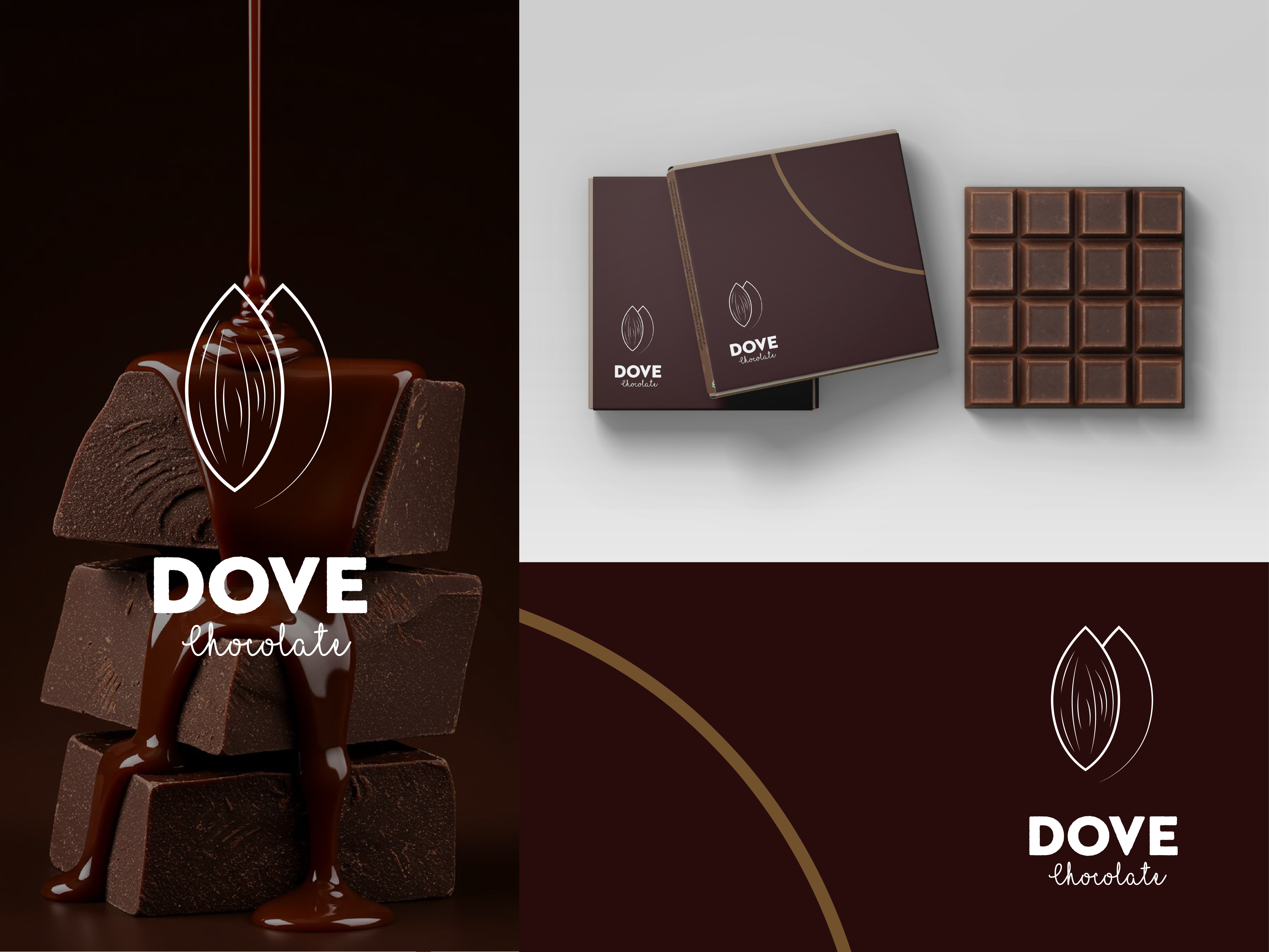 Dove Chocolate Logo branding chocolate graphic design logo logo design packaging