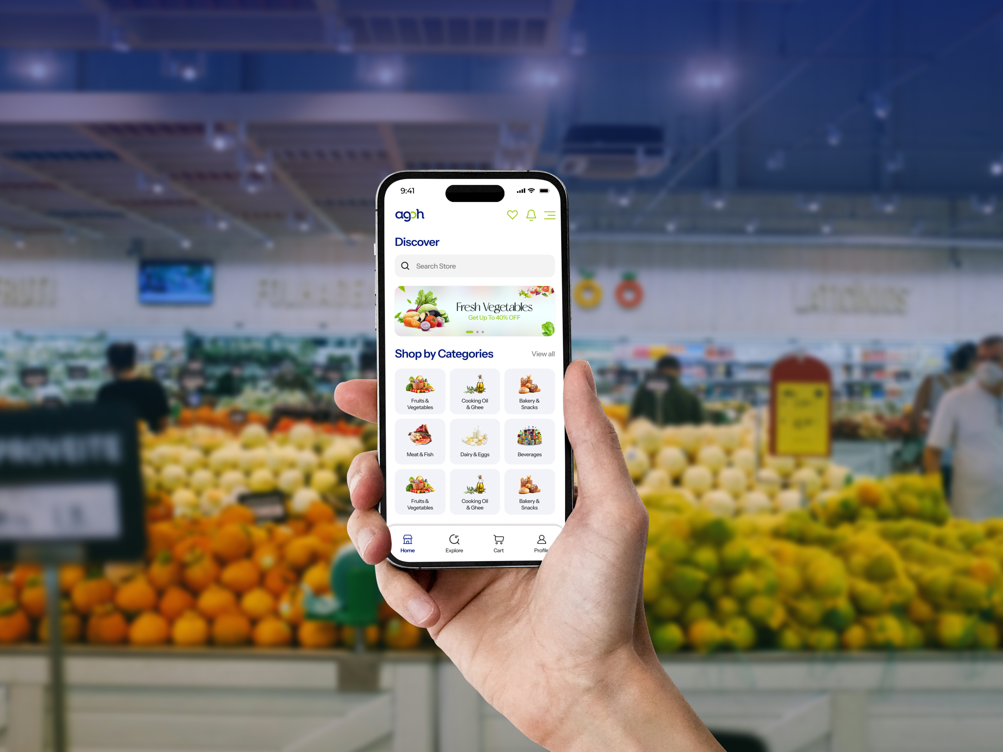 AGOH - Grocery Store app delivery delivery app ecommerce food delivery grocery grocery app healthy groceries mobile app online grocery shopping ui ux